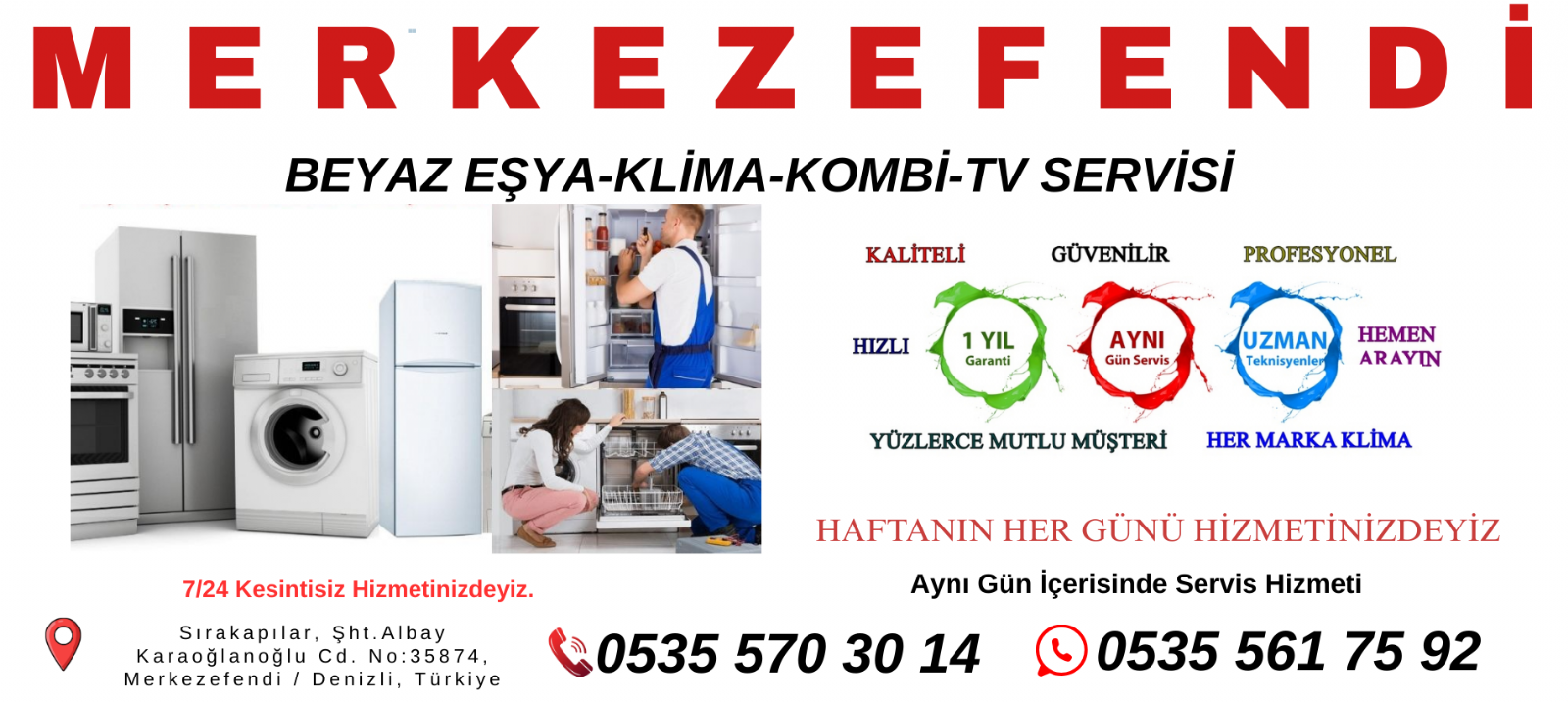 Merkezefendi Beyaz Eşya Servisi
